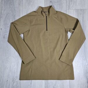 Under Armour 1/4 Zip Jacket Womens Small Brown Infrared ColdGear Pullover Mock